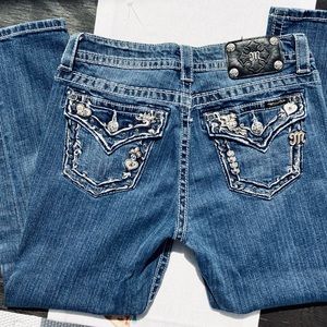 MISS ME JEANS Boyfriend 27x25Rcropp NWOTag MidRise